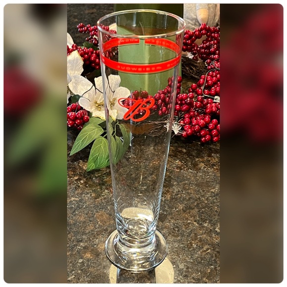 Libbey-Vintage Pair of Budweiser Pilsner/Beer Glasses With Silver Leaf  Design. - Picture 2 of 6